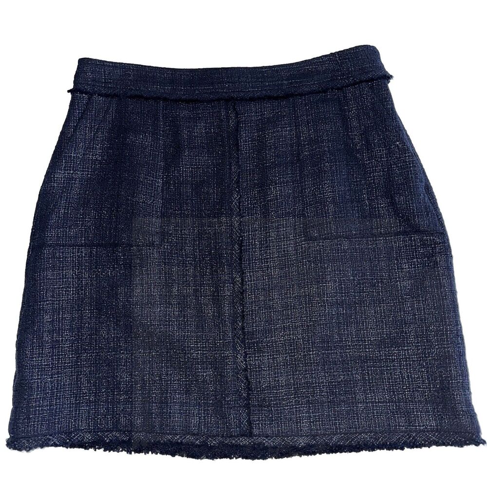 Banana Republic Dark Navy Textured A-Line Skirt